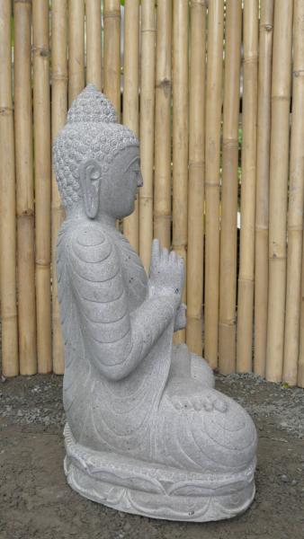 Product image 7 of the product “Seated Buddha made of Riverstone in Dharmachakra gesture of wheel of the teaching of the Dharma, H. 80cm. ”